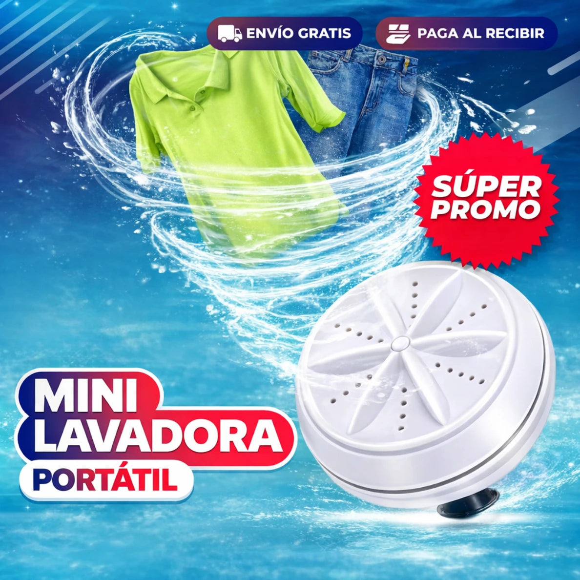 Mini Lavadora Turbina Portátil - Imagen 1