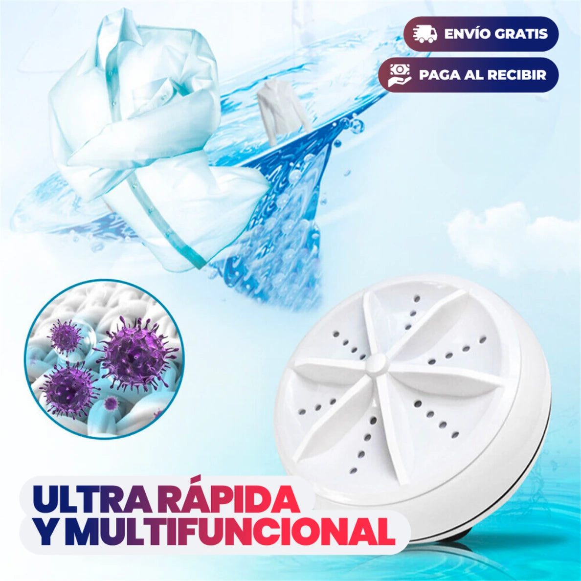 Mini Lavadora Turbina Portátil - Imagen 3