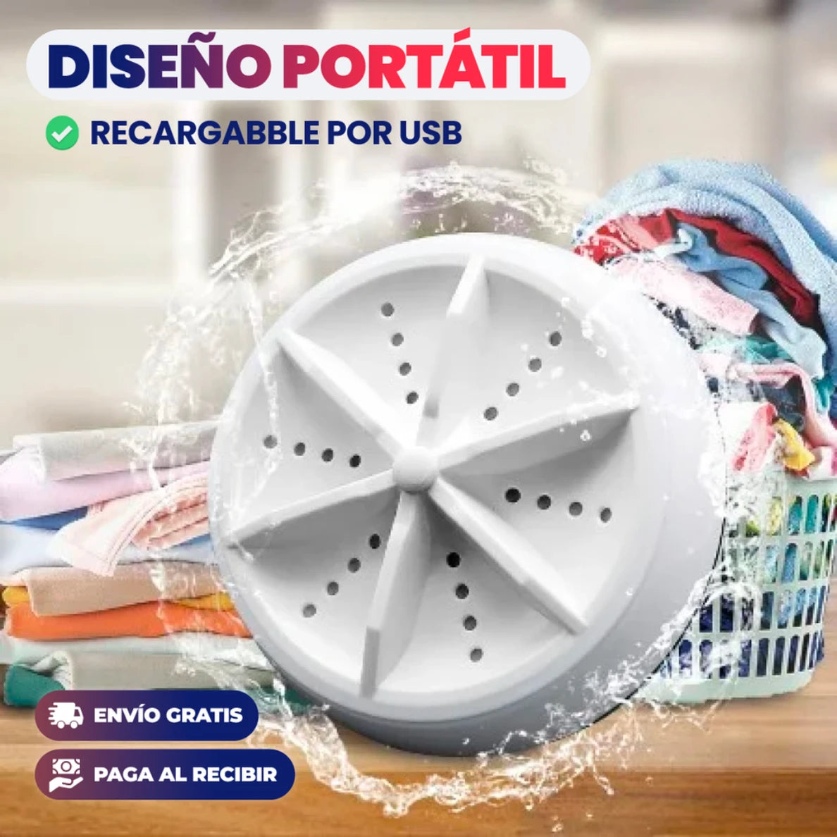 Mini Lavadora Turbina Portátil - Imagen 5